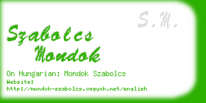 szabolcs mondok business card